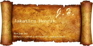 Jakatics Henrik névjegykártya